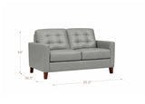 Aiden Leather Sofa Collection, Silver Gray