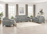 Aiden Leather Sofa Collection, Silver Gray