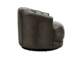 Providence Swivel Leather Chair, Ash Gray