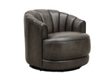 Providence Swivel Leather Chair, Ash Gray