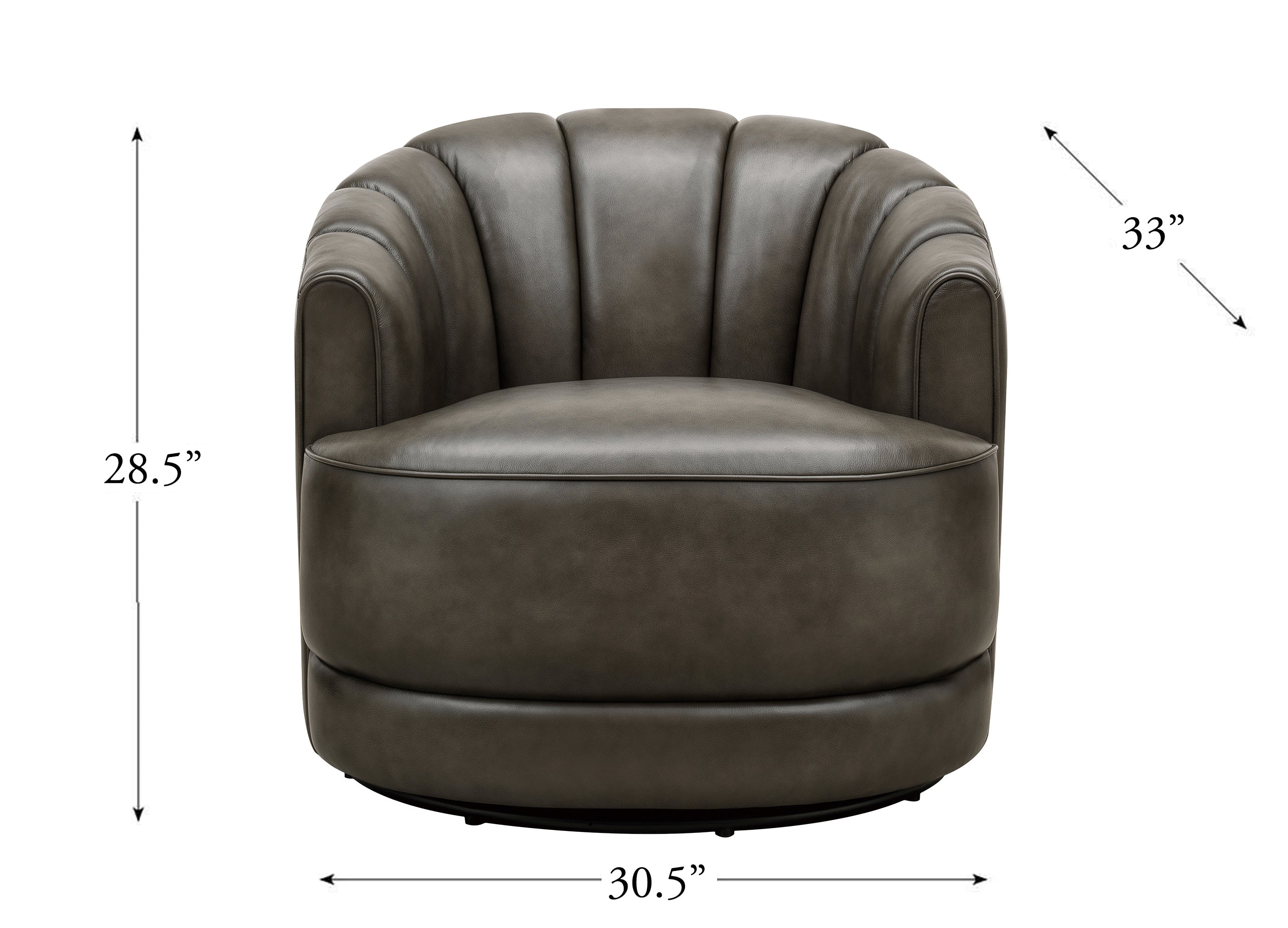 Providence Swivel Leather Chair, Ash Gray