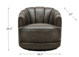 Providence Swivel Leather Chair, Ash Gray