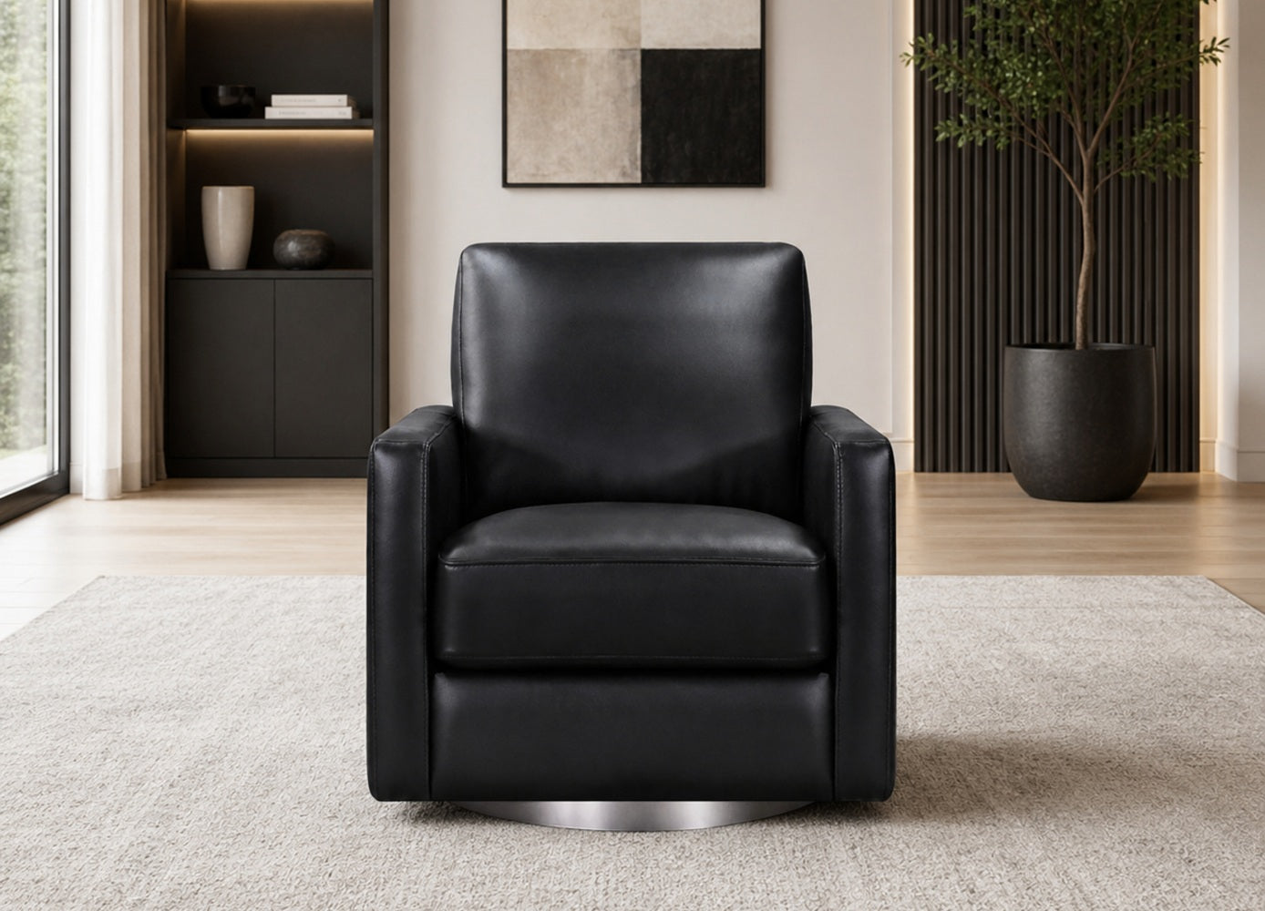 Ashby Swivel Leather Chair
