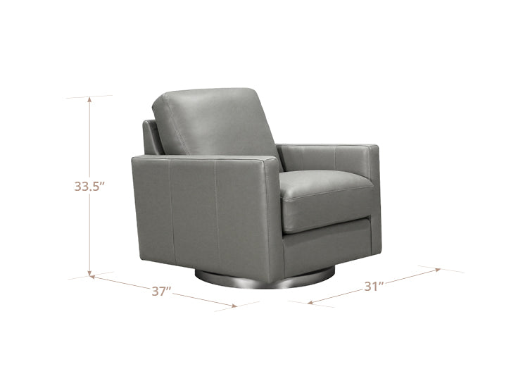 Ashby Swivel Leather Chair