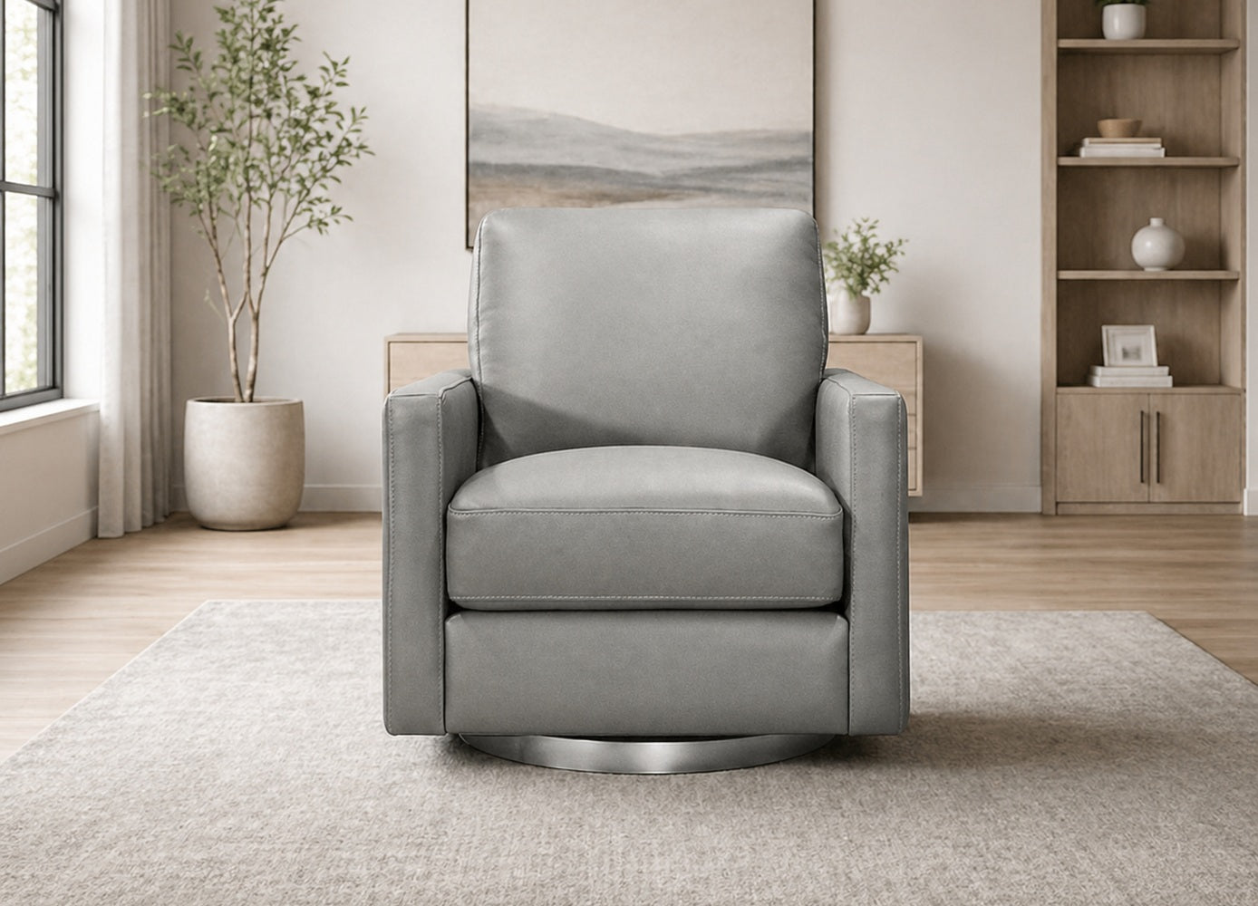 Ashby Swivel Leather Chair