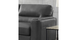 Elm Leather Loveseat, Steel Gray