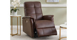 Logan Power Leather Recliner, Raisin Brown