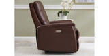 Logan Power Leather Recliner, Raisin Brown