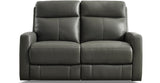 Vienna Leather Power Reclining Loveseat, Steel Gray