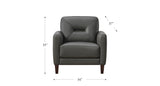 Mavis Leather Sofa Collection, Steel Gray