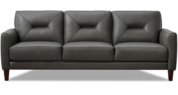 Mavis Leather Sofa Collection, Steel Gray