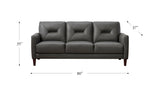 Mavis Leather Sofa Collection, Steel Gray