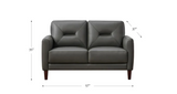 Mavis Leather Sofa Collection, Steel Gray