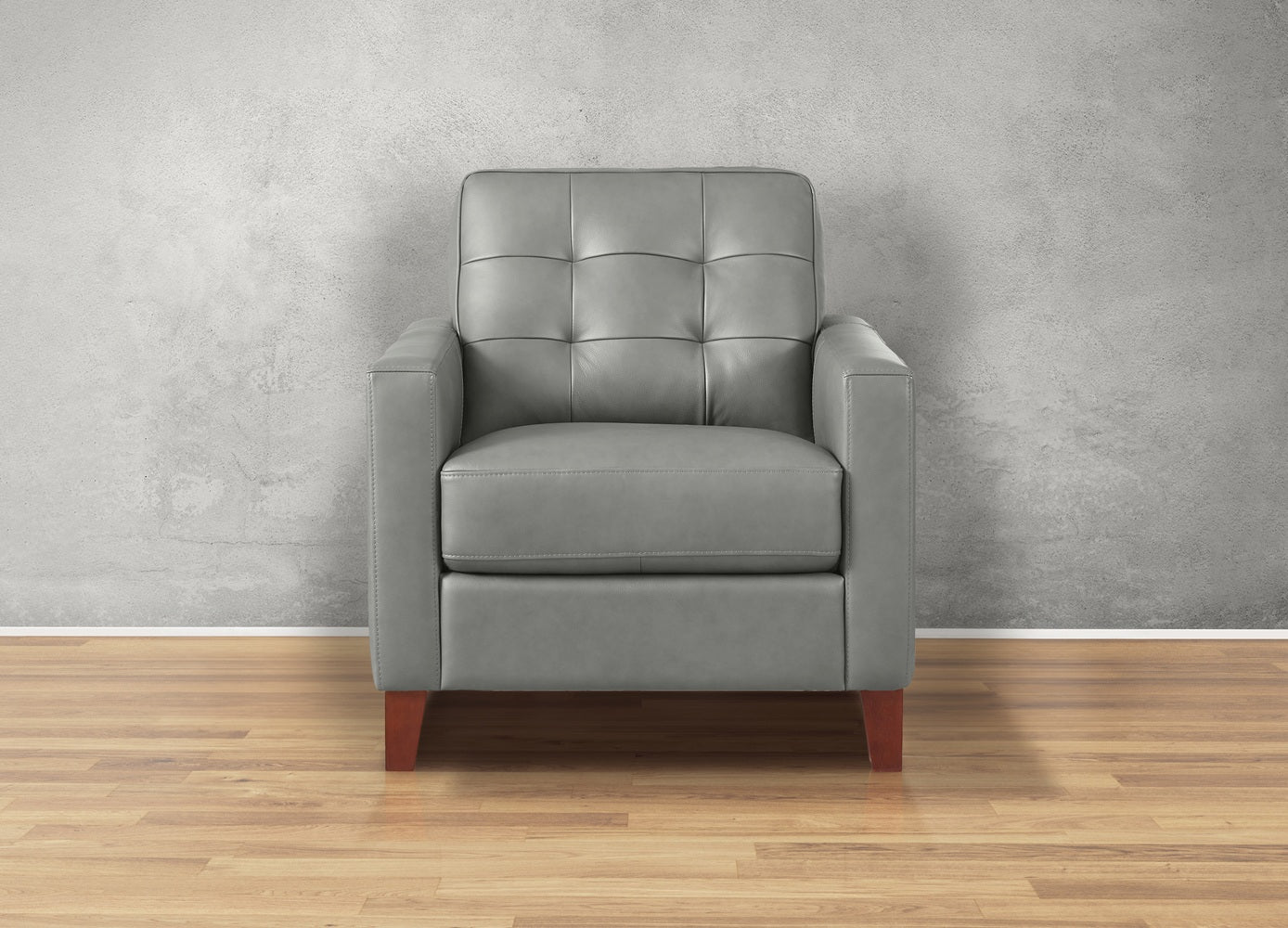 Aiden Leather Sofa Collection, Silver Gray