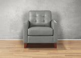 Aiden Leather Sofa Collection, Silver Gray