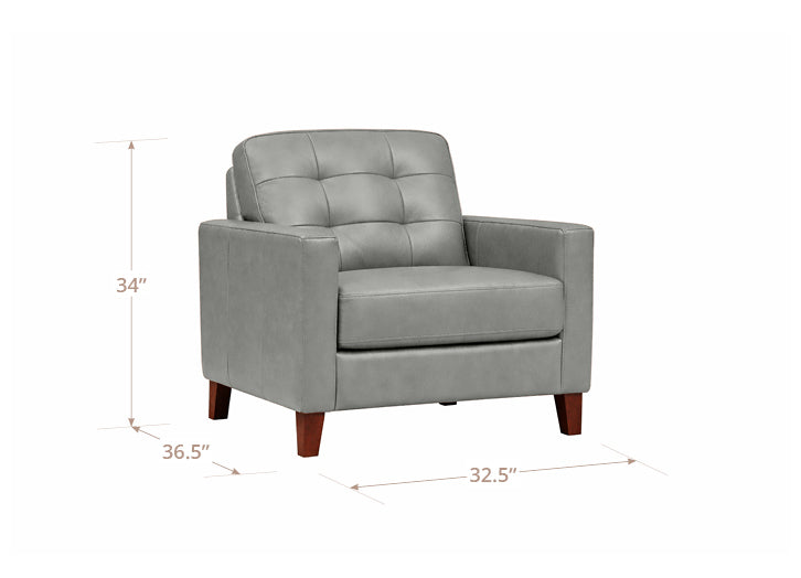 Aiden Leather Sofa Collection, Silver Gray