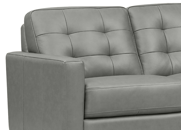 Aiden Leather Sofa Collection, Silver Gray