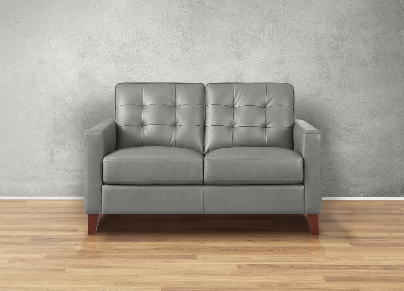 Aiden Leather Sofa Collection, Silver Gray