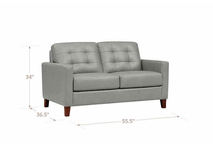 Aiden Leather Sofa Collection, Silver Gray