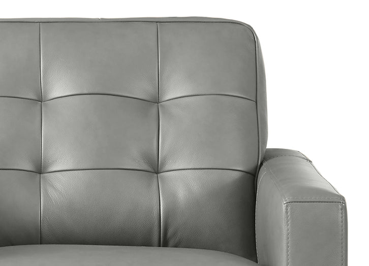 Aiden Leather Sofa Collection, Silver Gray