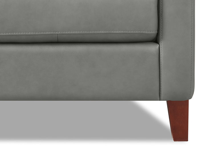 Aiden Leather Sofa Collection, Silver Gray