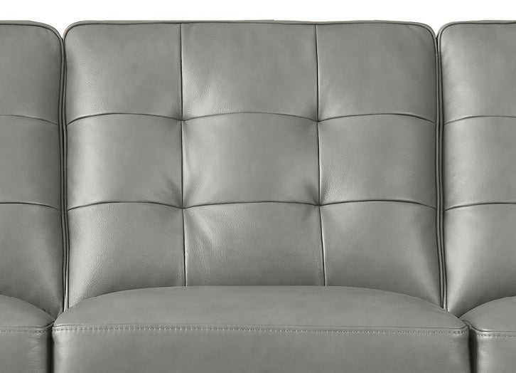 Aiden Leather Sofa Collection, Silver Gray