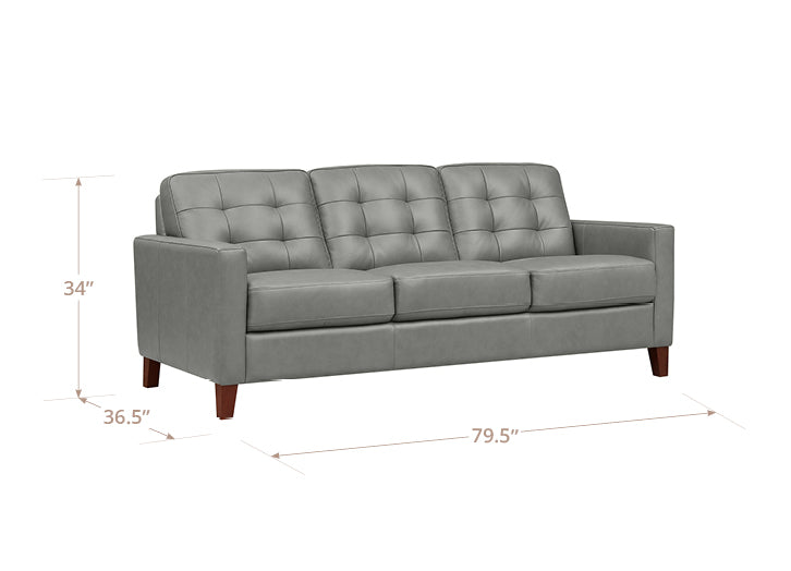 Aiden Leather Sofa Collection, Silver Gray