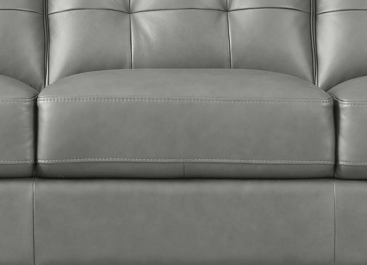 Aiden Leather Sofa Collection, Silver Gray