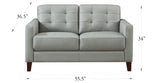 Aiden Leather Sofa Collection, Silver Gray