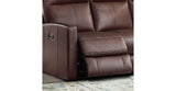 Vienna Zero Gravity Power Reclining Leather Sectional, Raisin Brown