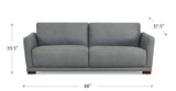 Mary Leather Sofa Collection, Slate Gray