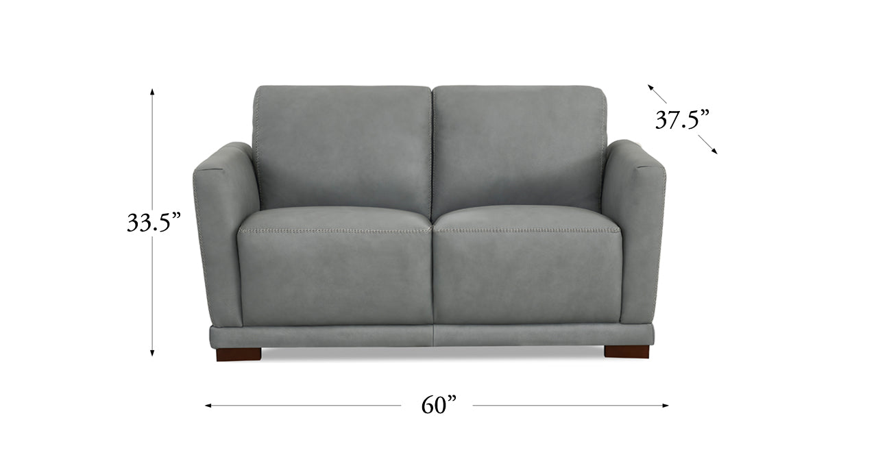 Mary Leather Sofa Collection, Slate Gray