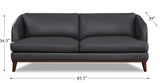 Ashland Leather Sofa, Charcoal