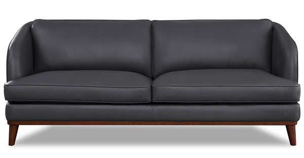 Ashland Leather Sofa, Charcoal