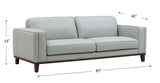 Lyon Leather Sofa, Silver Gray