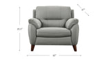 Lara Leather Sofa Collection, Silver Gray