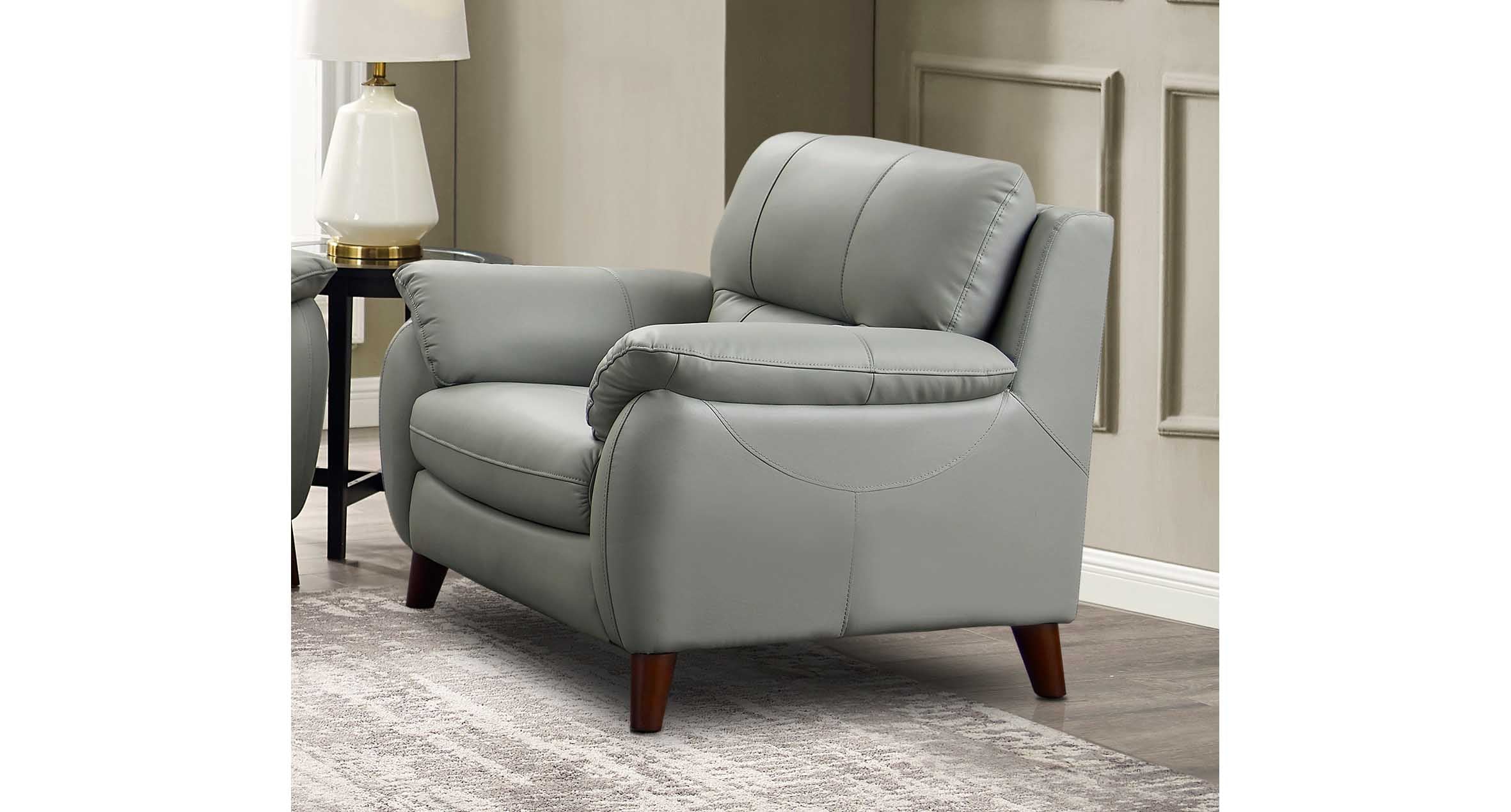 Lara Leather Sofa Collection, Silver Gray