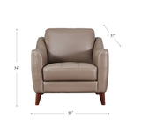 Ersa Leather Sofa Collection, Taupe Brown