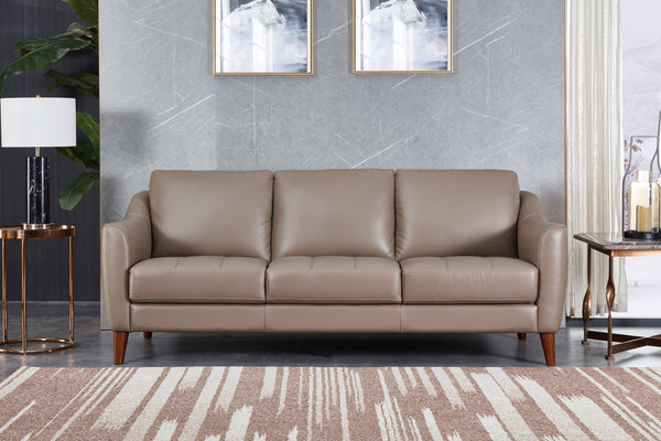 Ersa Leather Sofa Collection, Taupe Brown