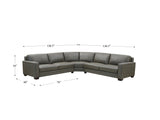 Alice Leather Sectional Collection, Fossil Gray