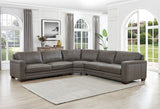 Alice Leather Sectional Collection, Fossil Gray